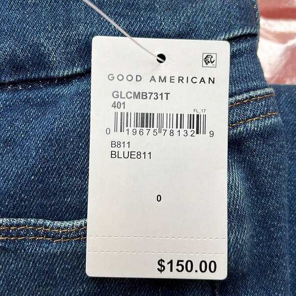 NWT Good American Cropped Mini Boot Jeans 0/25 inseam 27” - Picture 9 of 9
